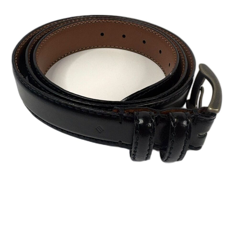 Joseph Abboud Men's Black Leather Belt Handcrafted in Italy Size 48/120 Big&Tall